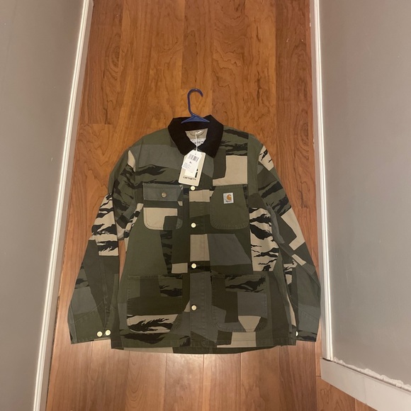 CARHARTT WIP MICHIGAN COAT “MEND CAMO STONE WASHED” COLOR:MULTICOLOURED SIZE: XL - Picture 3 of 4